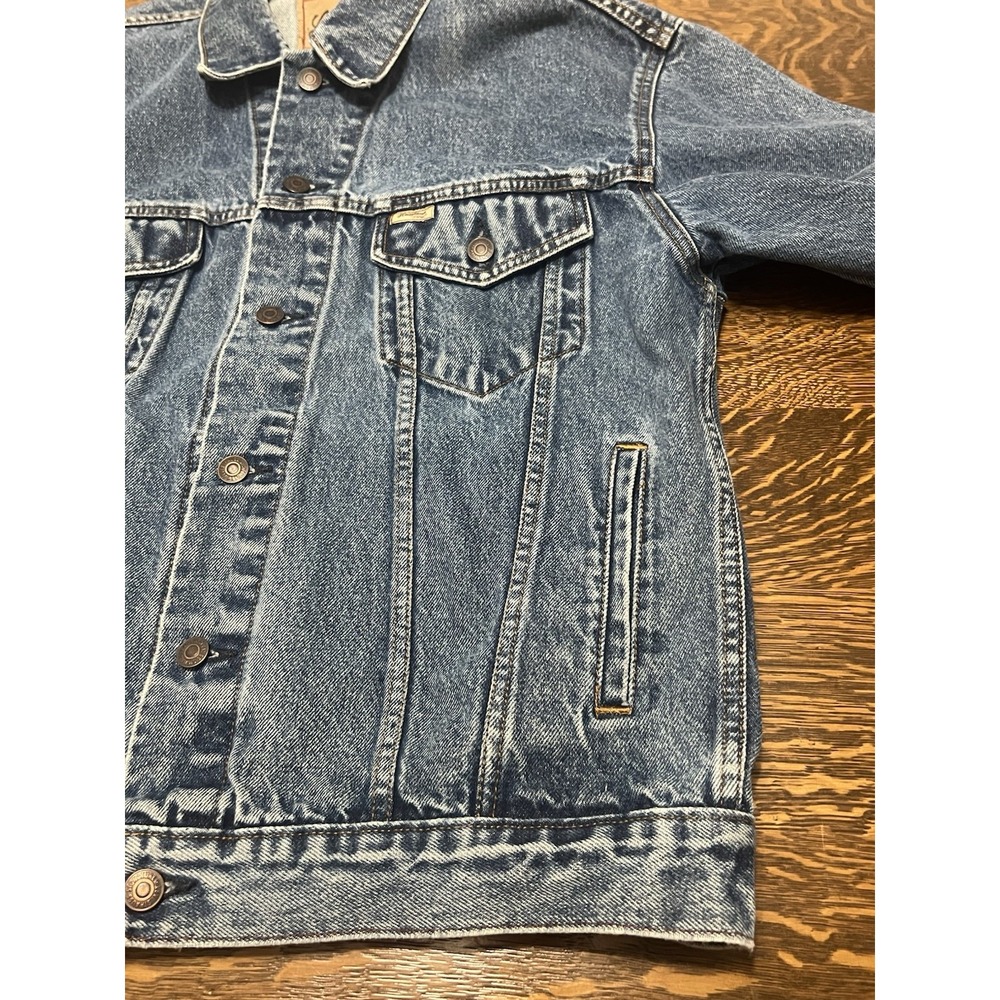 Levi Strauss Signature Denim Jacket Mens M Blue Trucker Y2K 2004 Jean Coat - Picture 4 of 10
